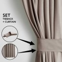 Curtain VELVET color dark beige style classic silver eyelets material type - textile velvet 140x270 Curtain VELVET color dark beige style classic silver eyelets material type - textile velvet 140x270