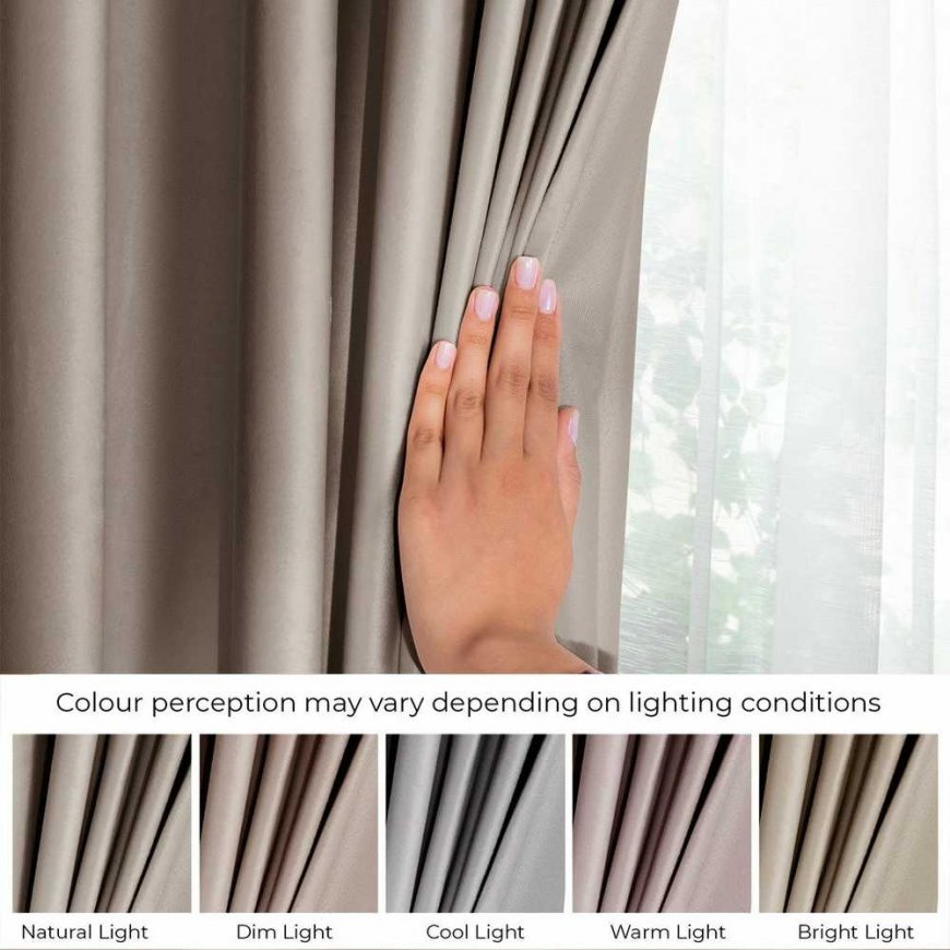 Curtain VELVET color dark beige style classic silver eyelets material type - textile velvet 140x270 – 4