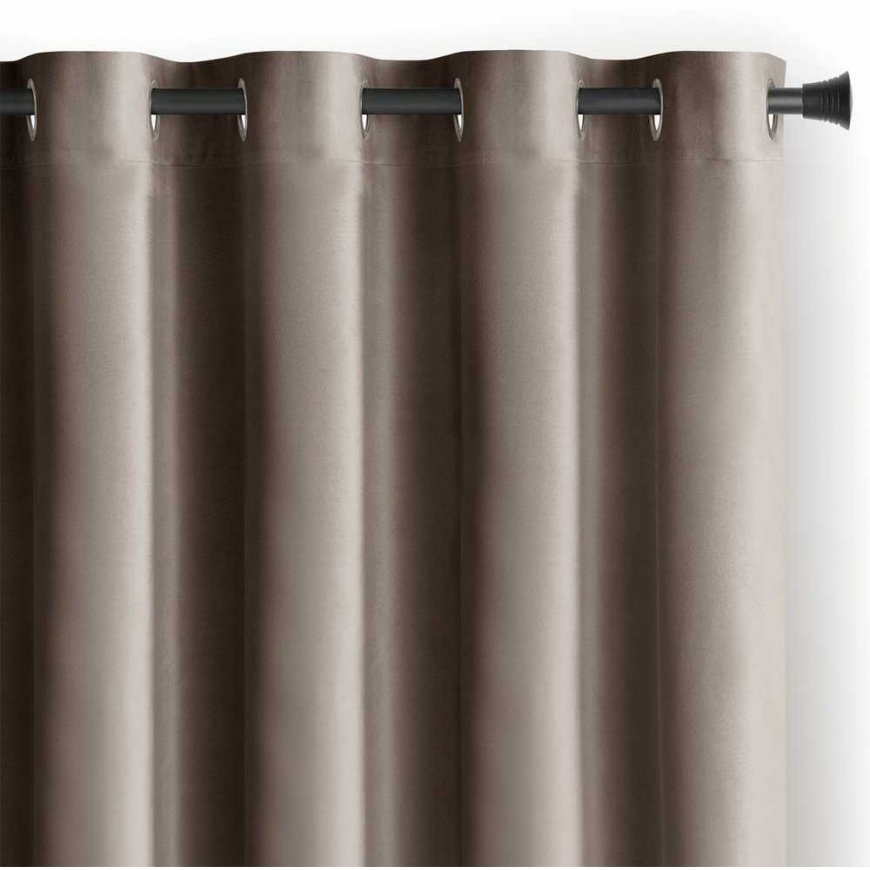 Verho VELVET väri tumma beige tyyli klassinen hopea silmukat materiaalityyppi - tekstiili sametti 140x270 – 5