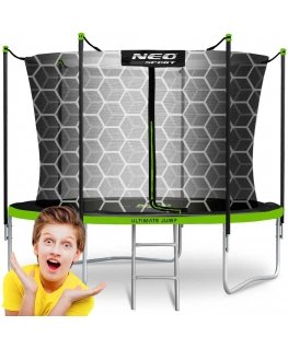 8 ft / 252 cm garden trampoline with inner net and Neo-Sport ladder