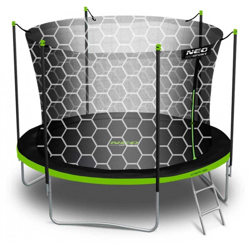 8 ft / 252 cm garden trampoline with inner net and Neo-Sport ladder – 4