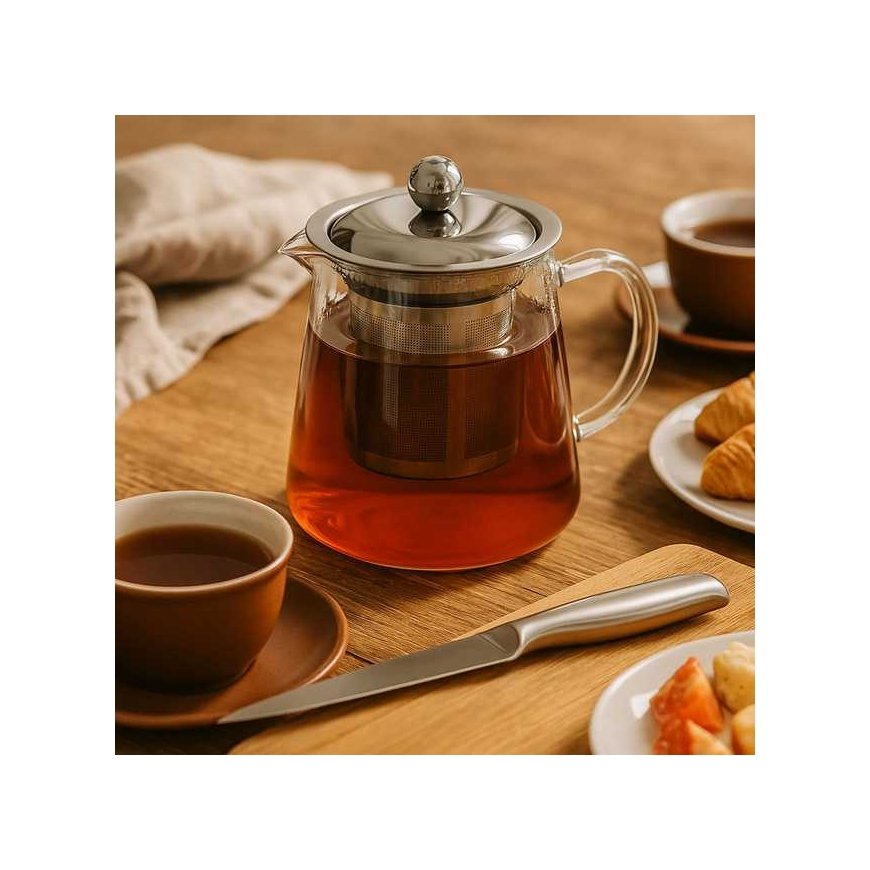 Kettle Secret De Gourmet Teapot with boiling, glass and transparent jug, capacious tea infuser. – 4