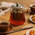 Kettle Secret De Gourmet Teapot with boiling, glass and transparent jug, capacious tea infuser. Kettle Secret De Gourmet Teapot with boiling, glass and transparent jug, capacious tea infuser.