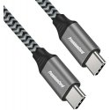 PREMIUMCORD cable USB-C M/M, 100W 20V/5A 480Mbps cotton braid, 1m PREMIUMCORD cable USB-C M/M, 100W 20V/5A 480Mbps cotton braid, 1m