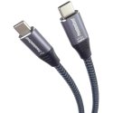 PREMIUMCORD kabelis USB-C M/M, 100W 20V/5A 480Mbps medvilnės pynė, 1m PREMIUMCORD kabelis USB-C M/M, 100W 20V/5A 480Mbps medvilnės pynė, 1m