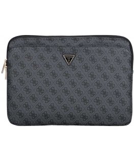 Laukku Guess Sleeve 14" 4G vetoketjullinen tasku kolmiologo musta