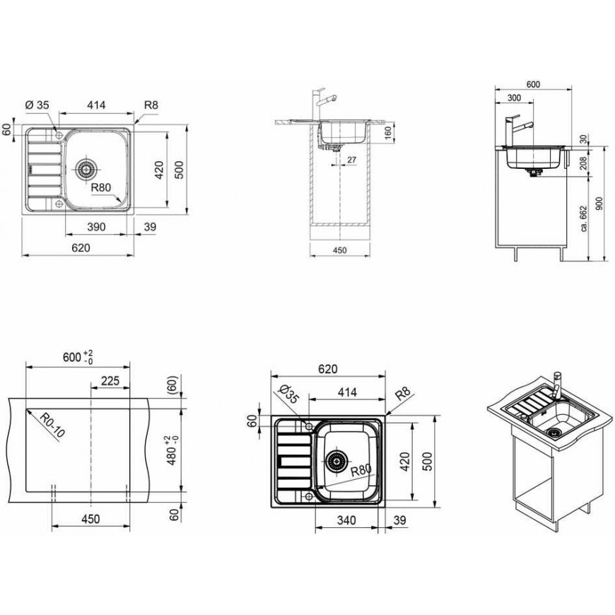 Ruostumaton teräsallas Franke Spark, SKX 611-62/50 – 2