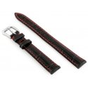 Pacific W64 black/red 12mm leather watch strap Pacific W64 black/red 12mm leather watch strap