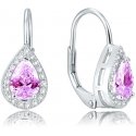 Beneto Silver earrings with pink crystal AGUC1162 Beneto Silver earrings with pink crystal AGUC1162