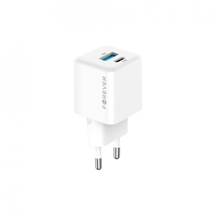 Telforceone Forever TC-08-30AC GaN PD QC charger 1x USB-C 1x USB 30W white – 5