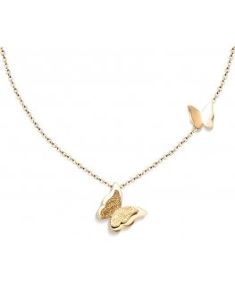 Troli romantic butterfly necklace, metal butterfly KNSC-257-GOLD