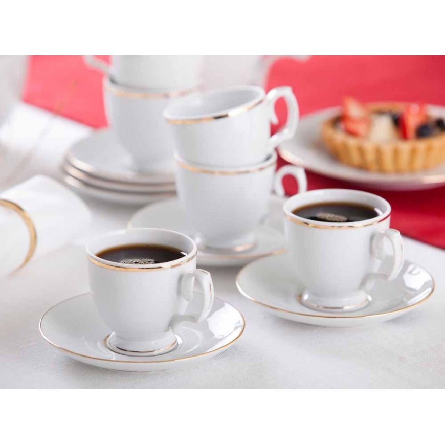 MARIAPAULA CLASSICS GOLDEN LINES ESPRESSO COFFEE TABLEWARE SET 100ML/12CM 6/12 – 4