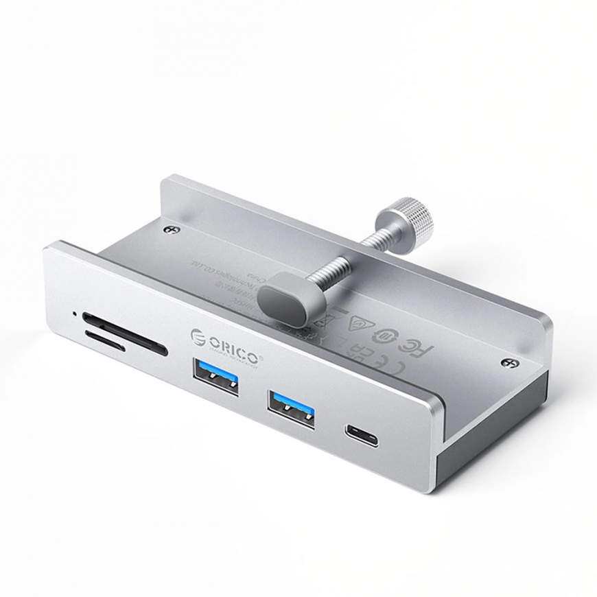 Orico MH5PC hub terminal, mountable USB-C / 2x USB-A 3.2 + 1x USB-C 3.2 + 1x SD&TF - silver color