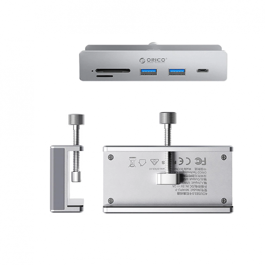 Orico MH5PC šakotuvo gnybtas, montuojamas USB-C / 2x USB-A 3.2 + 1x USB-C 3.2 + 1x SD&TF - sidabro spalvos – 2