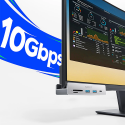 Orico MH5PC šakotuvo gnybtas, montuojamas USB-C / 2x USB-A 3.2 + 1x USB-C 3.2 + 1x SD&TF - sidabro spalvos Orico MH5PC šakotuvo gnybtas, montuojamas USB-C / 2x USB-A 3.2 + 1x USB-C 3.2 + 1x SD&TF - sidabro spalvos