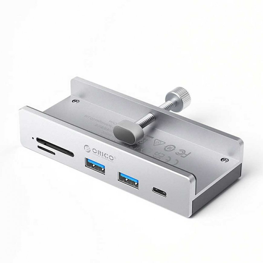 Orico MH5PC -keskitinliitin, asennettava USB-C / 2x USB-A 3.2 + 1x USB-C 3.2 + 1x SD&TF - hopean värinen – 4