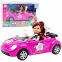 Lean Toys Lėlė rožiniame konvertuojamame automobilyje su šuniuku Lean Toys Lėlė rožiniame konvertuojamame automobilyje su šuniuku