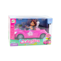 Lean Toys Lėlė rožiniame konvertuojamame automobilyje su šuniuku Lean Toys Lėlė rožiniame konvertuojamame automobilyje su šuniuku