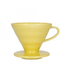 Hario V60-02 ceramic coffee dripper yellow