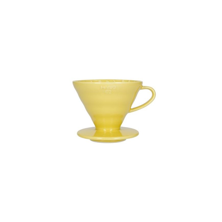 Hario V60-02 ceramic coffee dripper yellow
