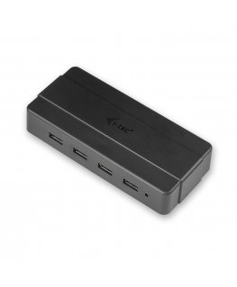 i-tec U3HUB445 interfeisa centrmezgls USB 3.2 Gen 1 (3.1 Gen 1) Type-B 5000 Mbit/s Melns