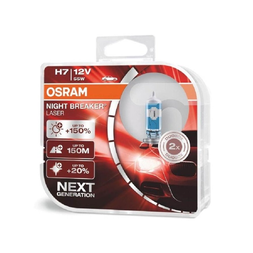 Bulb (Set of 2) H11 12V 55W PGJ 19-2 up to 150 m beam, up to 150% more brightness, up to 20% whiter light Night Breaker Laser, w – 2