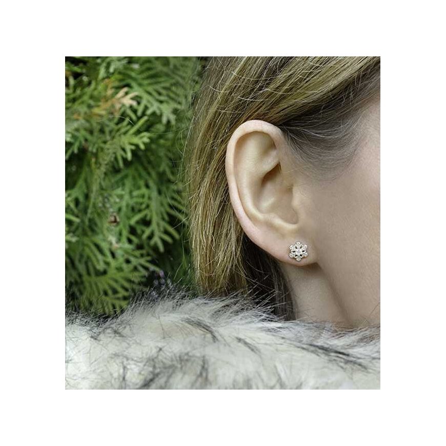 Beneto Playful Silver Earrings AGUP2750 Snowflake