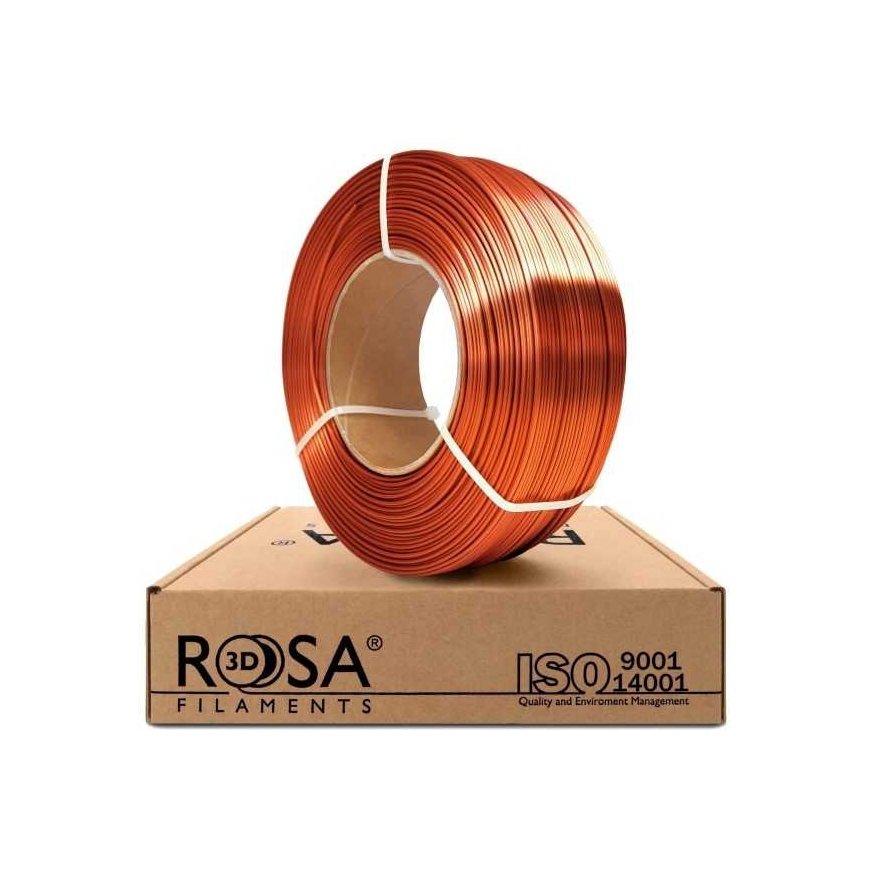 3D plastic PLA shiny copper 1.75mm 1kg refill pack Rosa3D