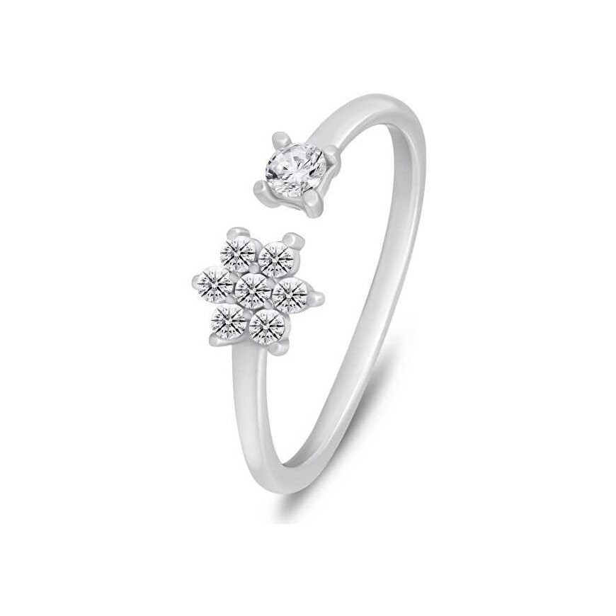 Brilio Silver Brilio Silver Fashion silver open ring with zircons RI073W