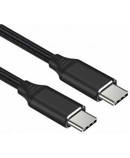 Premiumcord USB-C M/M cable, 240W 480Mbps black cotton braid, 1.5m