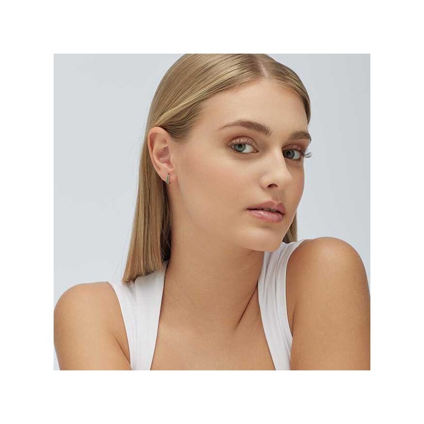 Brosway Silver hoop single earring Fancy Life Green FLG80