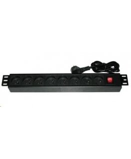 19" distribution panel XtendLan 8x230V, ČSN, switch, voltage indicator, cable 1.8m, height 1.5U