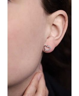 Beneto Silver heart earrings AGUP1423S