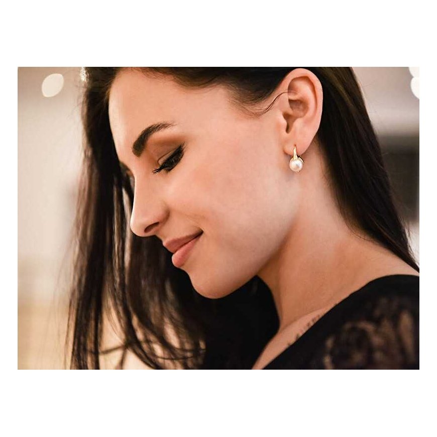 Jwl Luxury Pearls Gold-plated earrings with real pearls JL0532 – 4