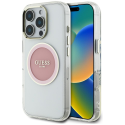 Case Guess IML Metal Colored Circle Classic Logo MagSafe for iPhone 16 Pro pink Case Guess IML Metal Colored Circle Classic Logo MagSafe for iPhone 16 Pro pink