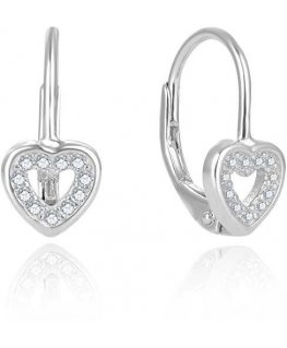 Beneto Delicate Heart Shaped Silver Earrings AGUC2667D