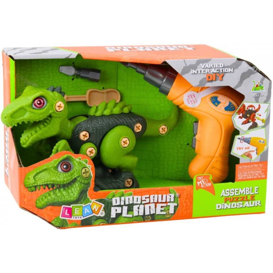 Lean Toys Dinosaur Twisting Green Drill DIY – 5
