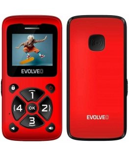EVOLVEO Matkapuhelin senioreille EasyPhone ID, punainen