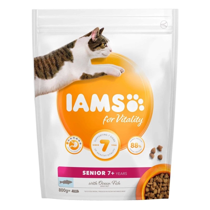 Sausā barība kaķiem - IAMS CAT SENIOR OCEAN FISH, 800 gr