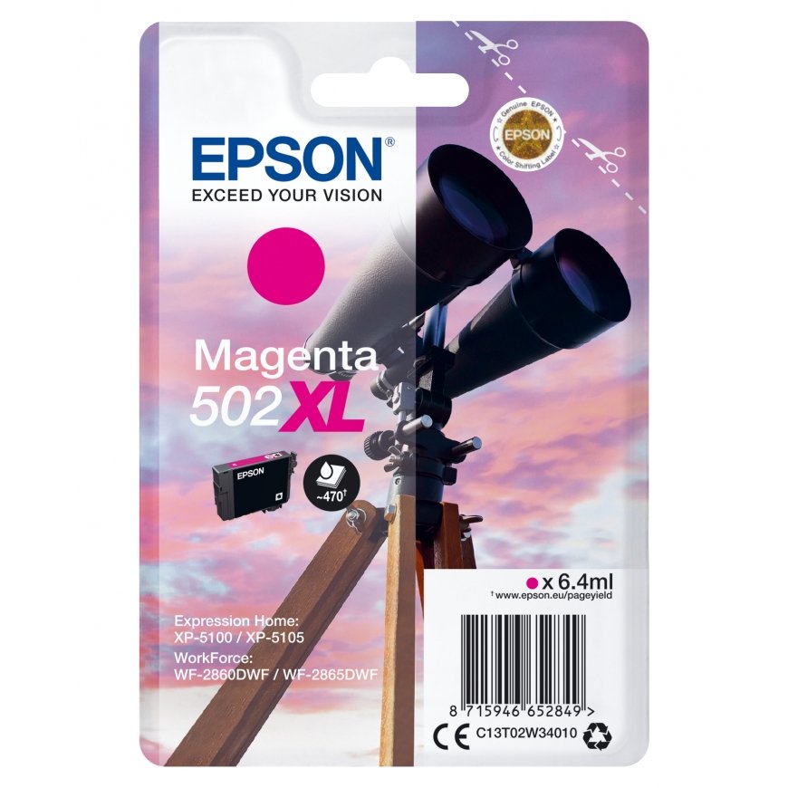 Epson 502XL tindikassett 1 tk Originaal High (XL) Yield Magenta