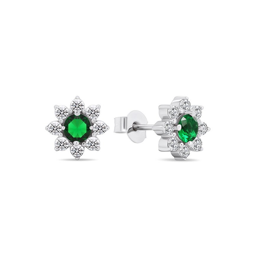 Brilio Silver Brilio Silver Decent silver earrings with cubic zirconia Flowers EA577WG