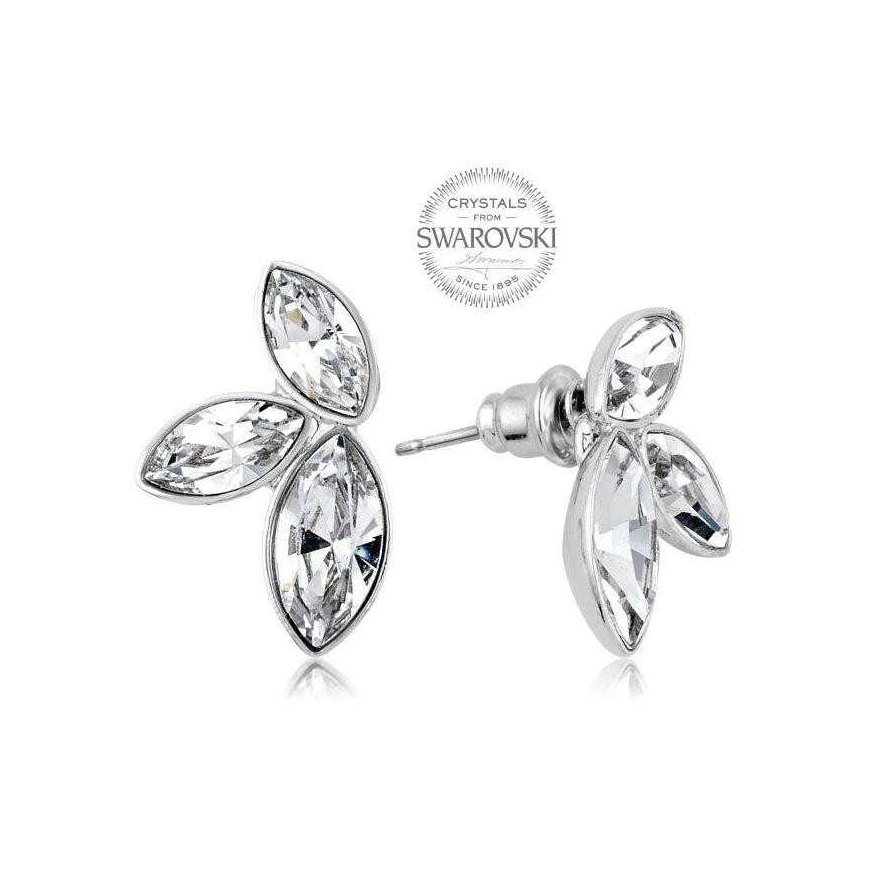 Levien earrings with three clear Navette