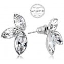 Levien earrings with three clear Navette crystals Levien earrings with three clear Navette crystals