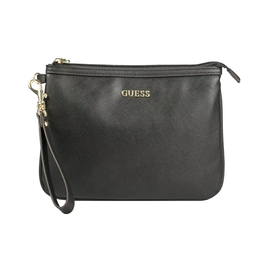 Guess, Vanilla, Synthetic leather, Bag, Toiletry, Black, Women, 25 x 19 x 2 cm Women