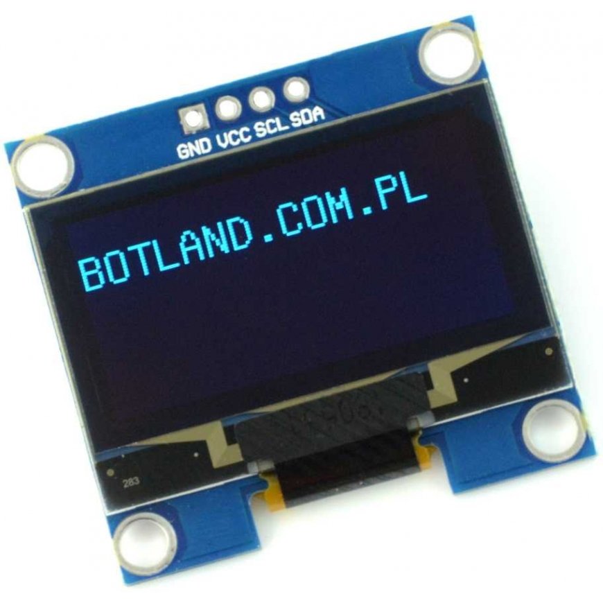 Alkuperäinen OLED sininen graafinen näyttö 1.3" 128x64px I2C v2 - siniset symbolit