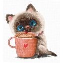Beldizart Cross Stitch Kit "Coffee Lovers. Cat" SANK-64