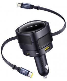Baseus PD car charger 1x USB-C + USB-A port 90W, black