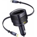"Baseus PD" automobilinis įkroviklis 1x USB-C + USB-A prievadas 90W, juodas "Baseus PD" automobilinis įkroviklis 1x USB-C + USB-A prievadas 90W, juodas