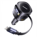 Baseus PD autolaturi 1x USB-C + USB-A -portti 90W, musta