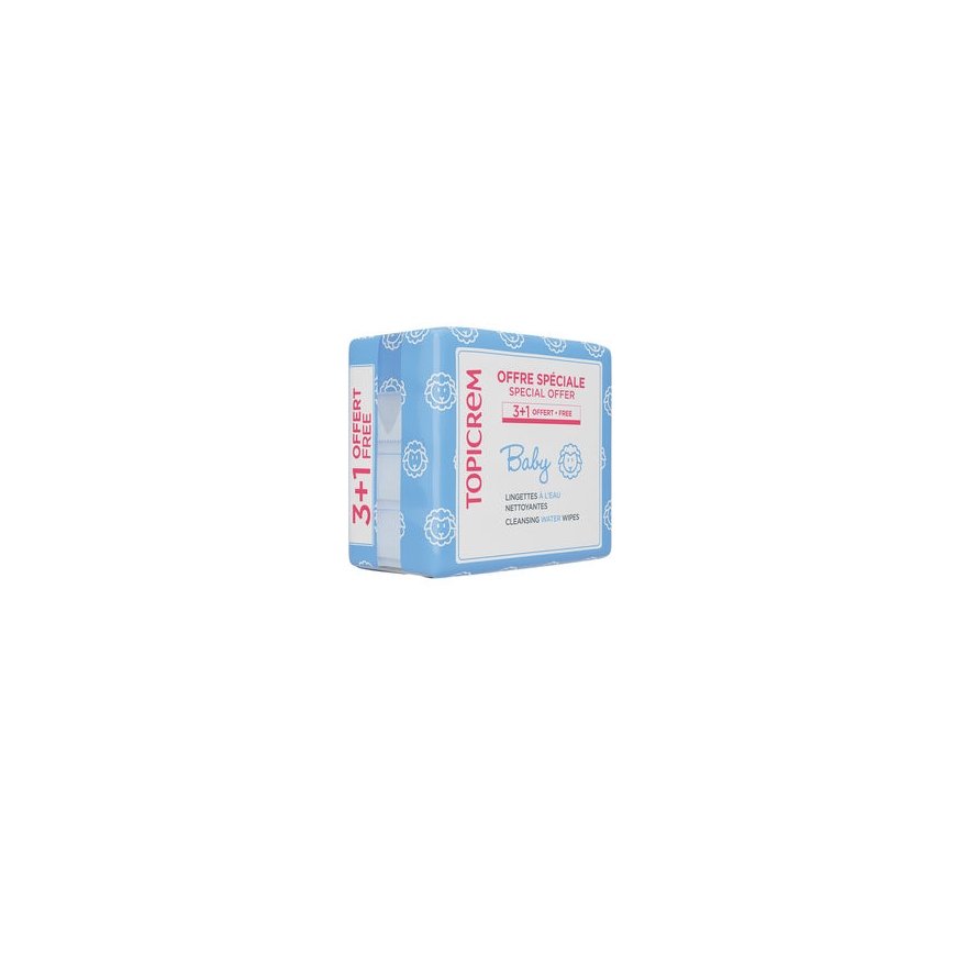 Topicrem BABY vesipohjaiset puhdistusliinat, 4 x 60 kpl pakkaus – 2